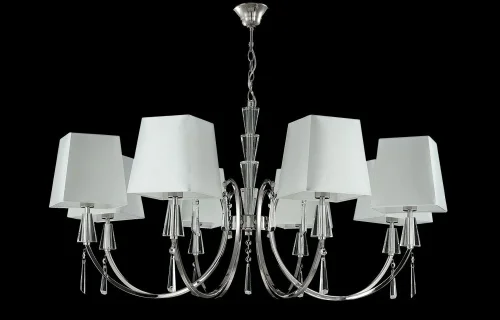 Люстра подвесная MARSELA SP-PL8 NICKEL Crystal Lux белая на 8 ламп, основание никель в стиле современный фото 3